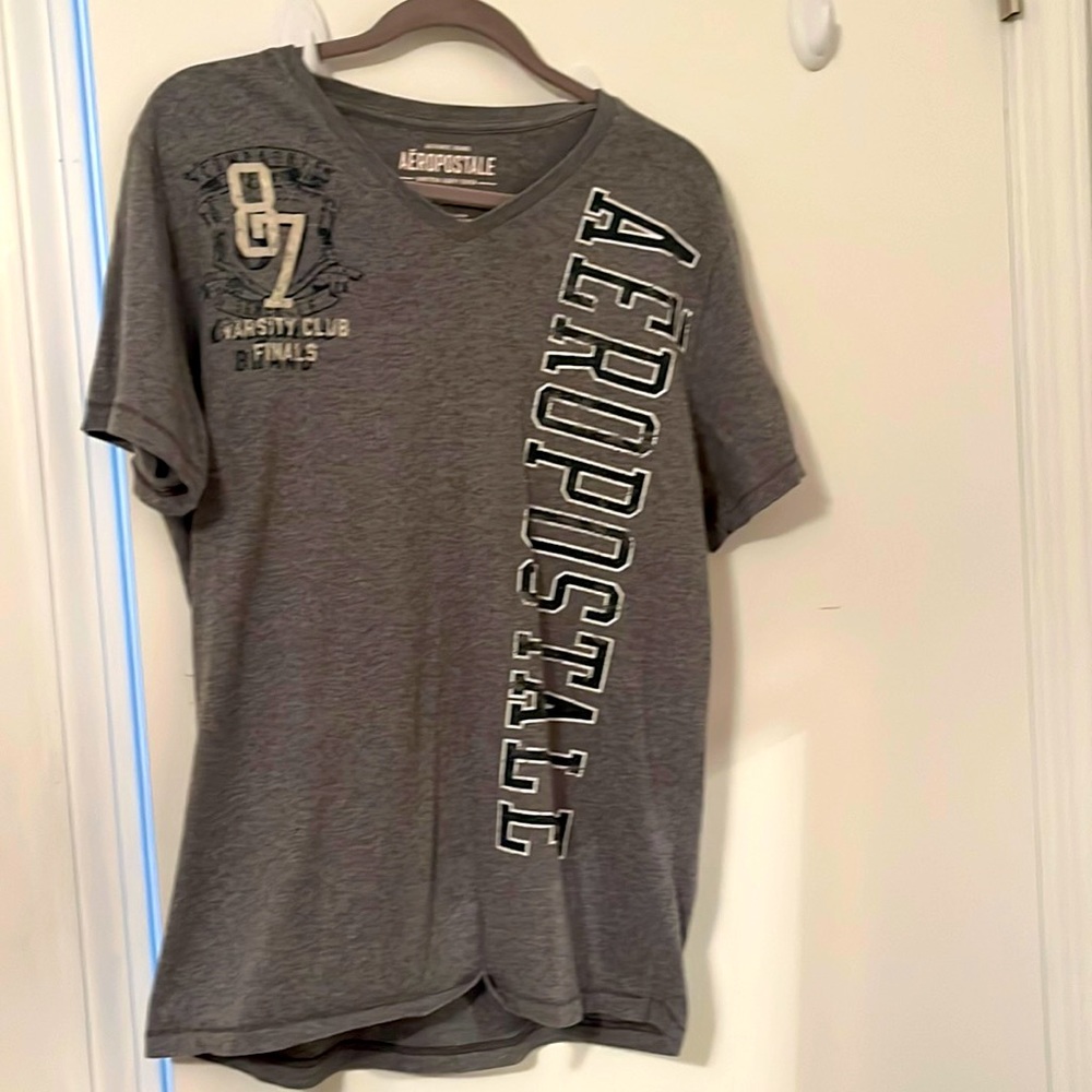 Aeropostale-Nineteen Eighty Seven- Large-V-Neck T-shirt-100 percent cotton.
